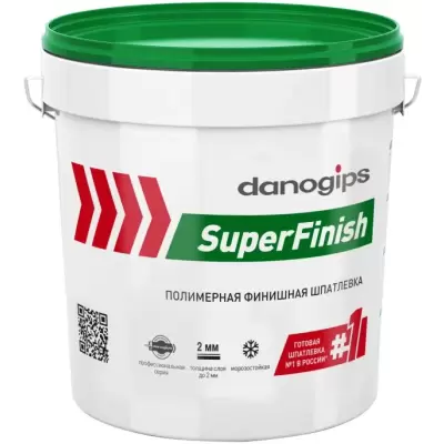 Шпатлевка финишная полимерная Danogips SuperFinish (Шитрок), 18,1кг