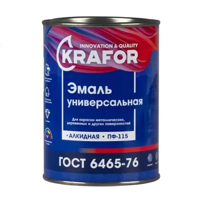 Эмаль ПФ-115 Черный 0.8кг "KRAFOR"